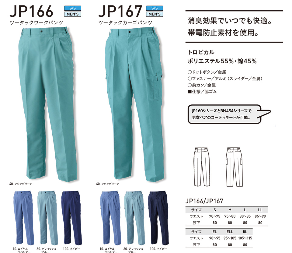 �A���g�R�[�|���[�V�����̍�ƕ�(�t�E��)�^�t���[�L���O�@JP166/�c�[�^�b�N���[�N�p���c�EJP167/�c�[�^�b�N�J�[�S�p���c