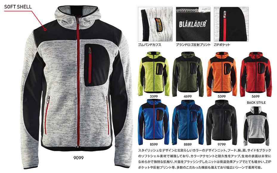 �r�b�O�{�[�� (BIG BORN) BLAKLADER WEAR (��ƕ�)�@8219-2117/KNITTED JACKET