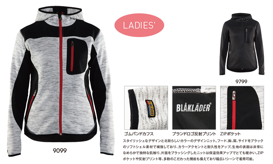 �r�b�O�{�[�� (BIG BORN) BLAKLADER WEAR (��ƕ�)�@8220-2117/LADIES KNITTED JACKET