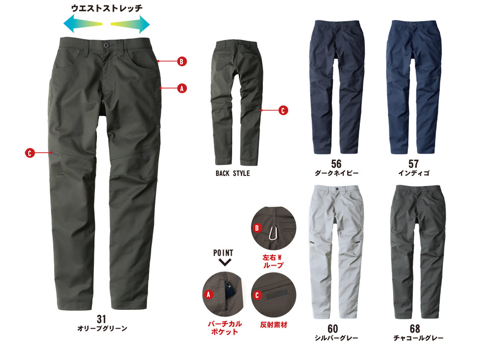 ビッグボーン (BIG BORN) EARLY BIRD ARNO(作業服) EBA241/バーチカルポケットパンツ ビッグボーン (BIG BORN) EARLY BIRD ARNO(作業服) EBA241/バーチカルポケットパンツ