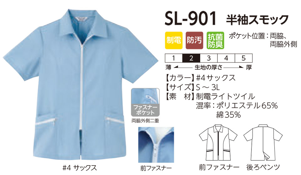 レディース作業服・作業着のリミット(Blue-classic)SL-901 レディース作業服・作業着のリミット(Blue-classic)SL-901