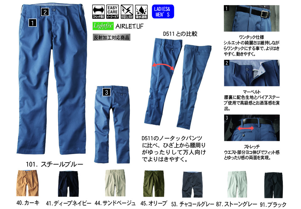 NAKATSUKA (���˔핞)�@��ƕ�(���[�N�E�F�A)�@D511T/�����^�b�N���C�h�p���c