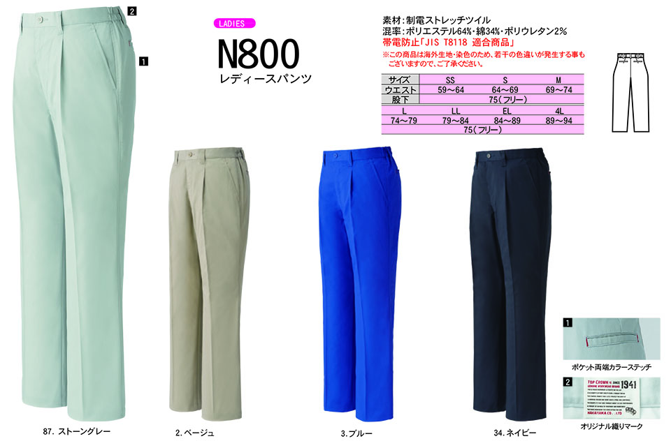 NAKATSUKA (���˔핞)�@�H�E�~�p��ƕ�(���[�N�E�F�A)�@N800/���f�B�[�X�p���c