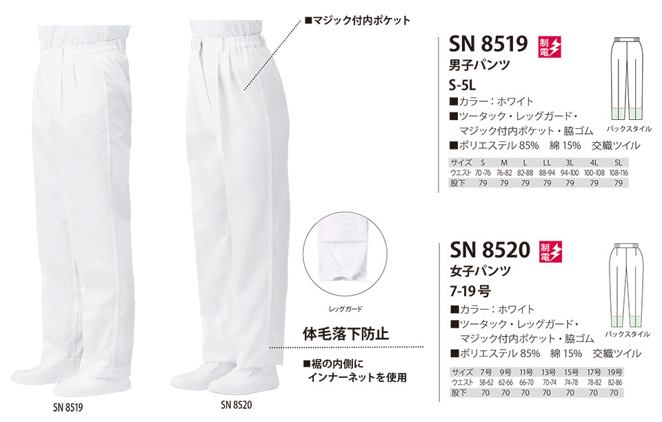 ���߁E�G�v�����E�T�[�r�X�E�F�A�̃T�J�m�@��(��)�uWork Friend(���[�N�t�����h)�v�H��p����(FACTRY WEAR) SN8519/�j�q�p���c�ESN8520/���q�p���c