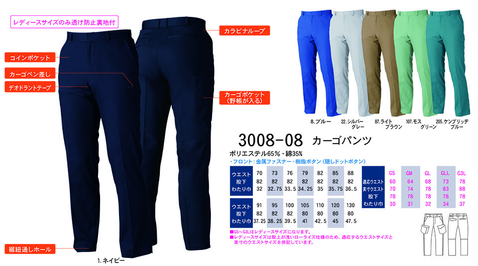 �y�K�a�z�@SOWA �t�E�č�ƕ�(���[�N�E�F�A) WORKING WEAR�@3008-08/�J�[�S�p���c